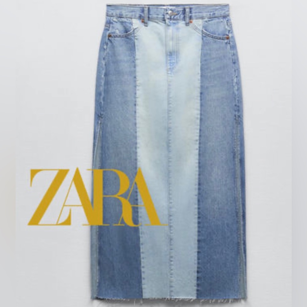 Zara Denim Maxi Skirt Size Small NWT